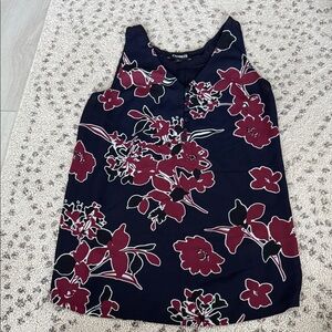 Express  women’s sleeveless top , navy, floral, XS